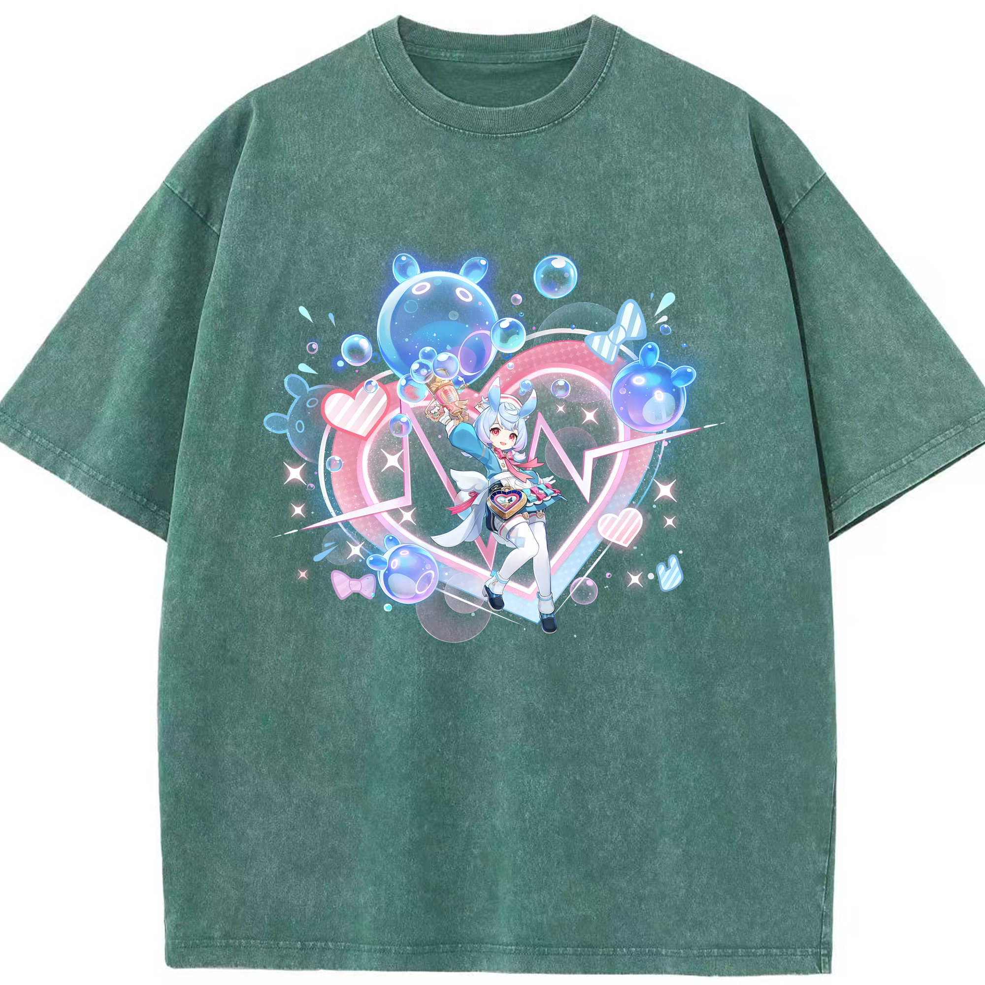げんし神 シゲウィン genshin Shigewin 綿100% ヴィンテージ風 半袖Tシャツ（フロントプリント）